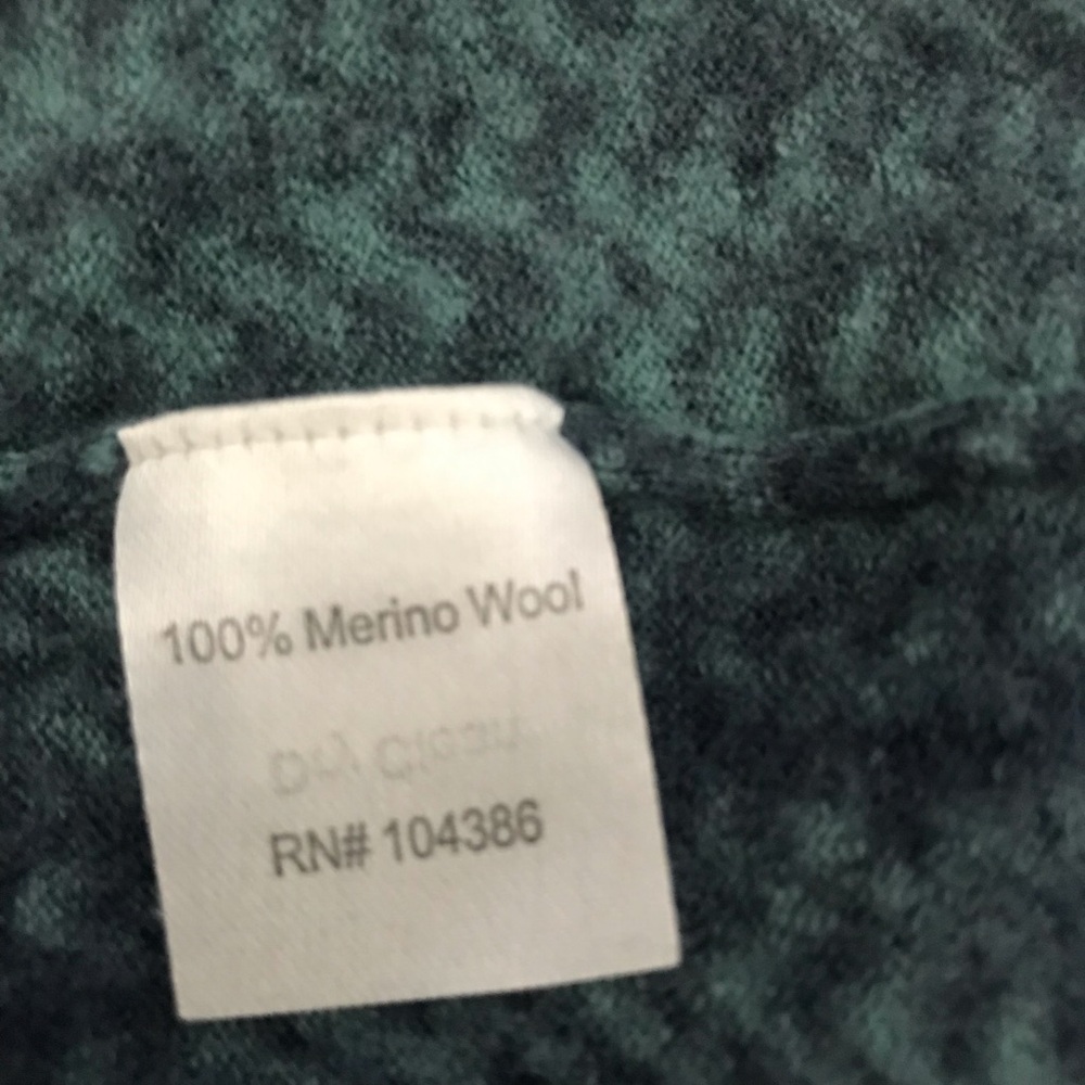 Garnet Hill Merino Wool Teal Women's Crop Sweater - Size XL - Picture 6 of 6